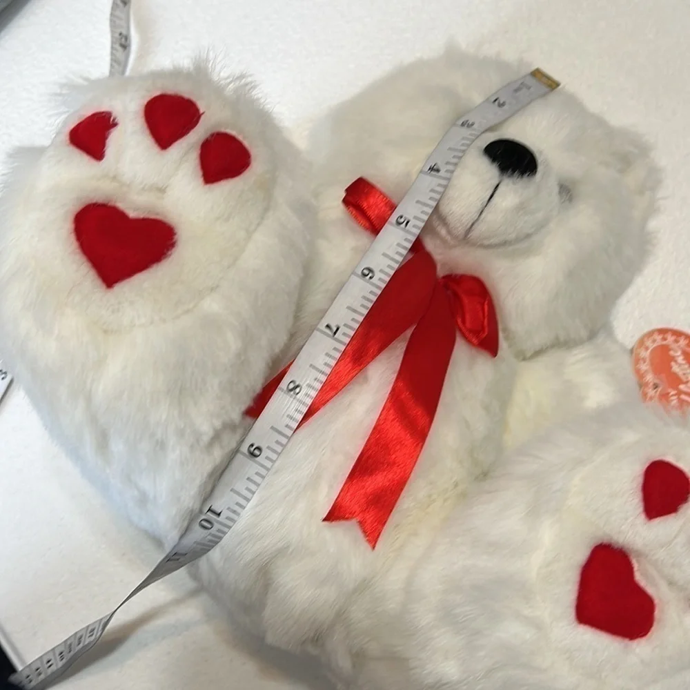 Dollcraft White Valentine Plush Bear  NWT